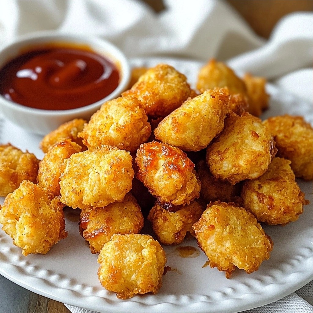 Crispy air-fried BBQ Chickpea Nuggets for Snacks