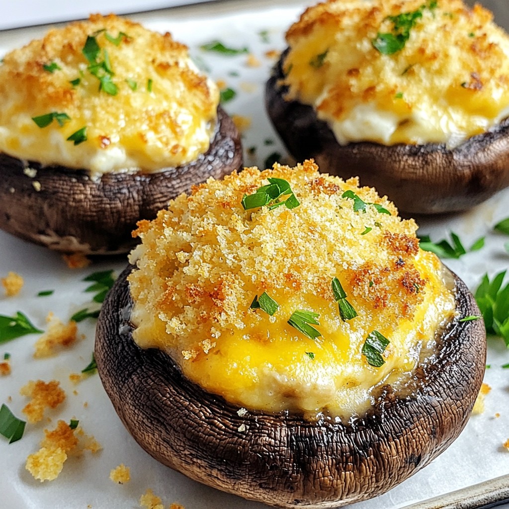 Cheesy Air Fryer Stuffed Mushroom Caps Delight