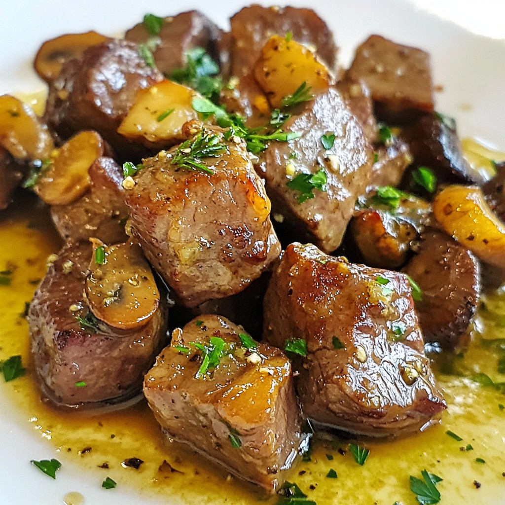 Garlic Butter Steak Bites with Mushrooms Delight