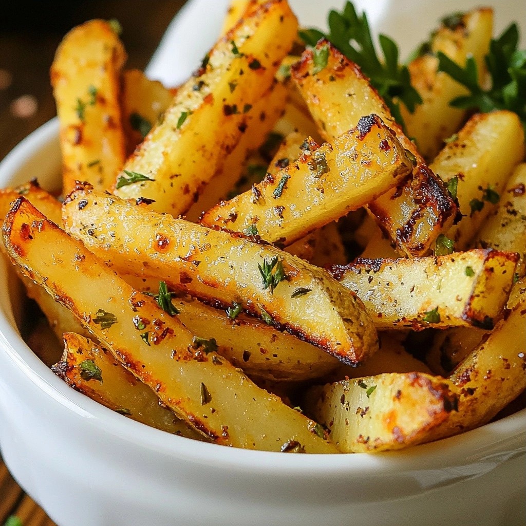 Crispy Air-Fried Garlic Herb Turnip Fries Delight