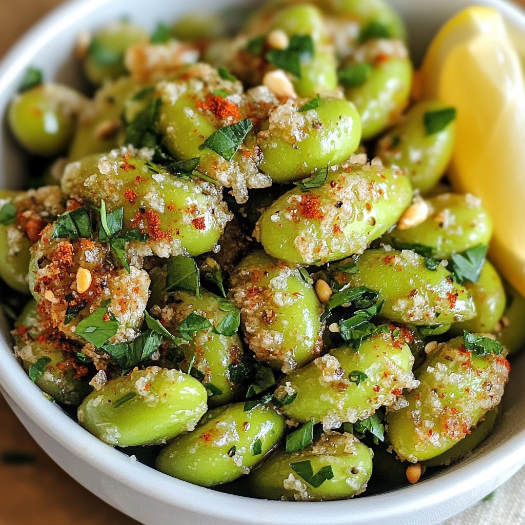 Crispy air-fried Garlic Herb Edamame Easy Snack Recipe