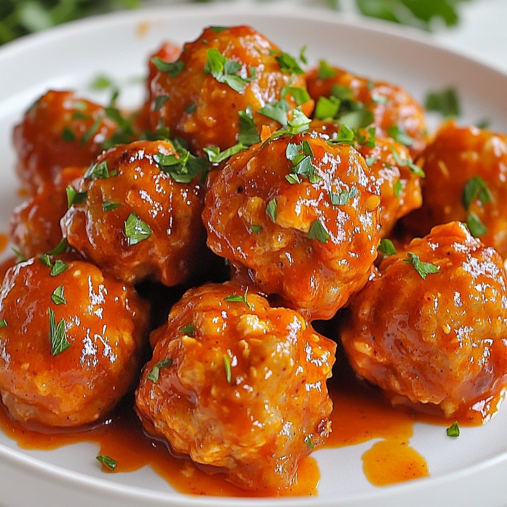 Spicy Air-Fried Buffalo Chicken Meatballs Recipe