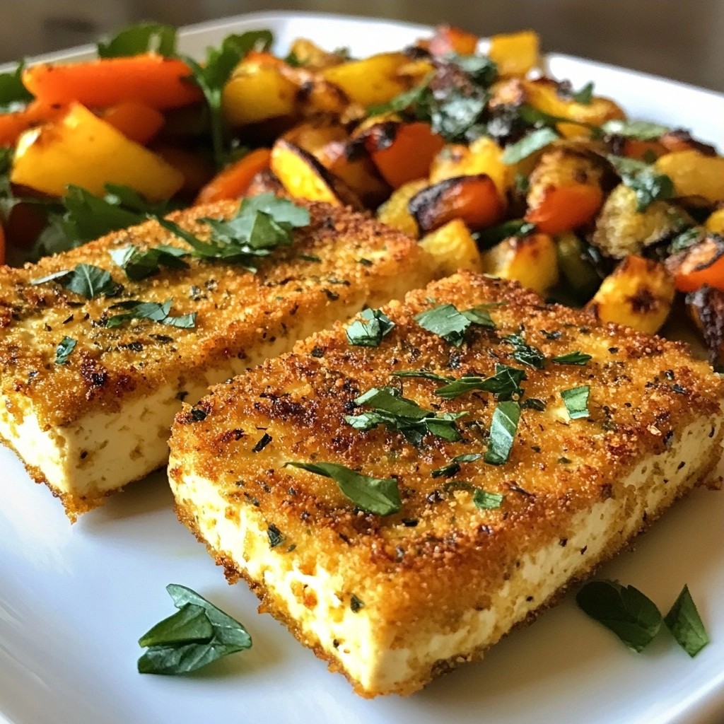 Savory Air Fryer Herb-Crusted Tofu Steaks Delight