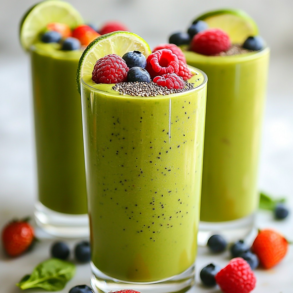 Avocado Berry Green Smoothie Simple and Healthy Drink