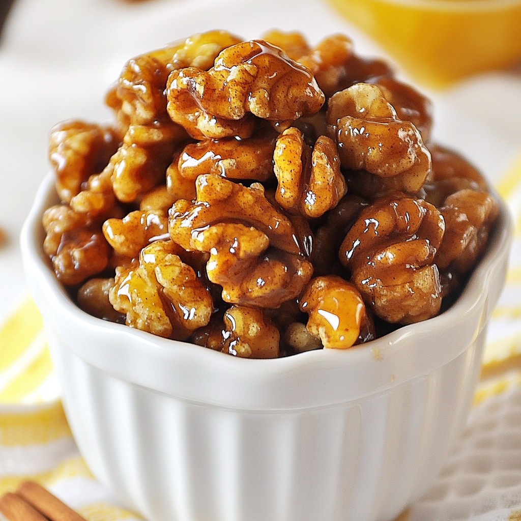Cinnamon Honey Glazed Walnuts Irresistible Snack Treat