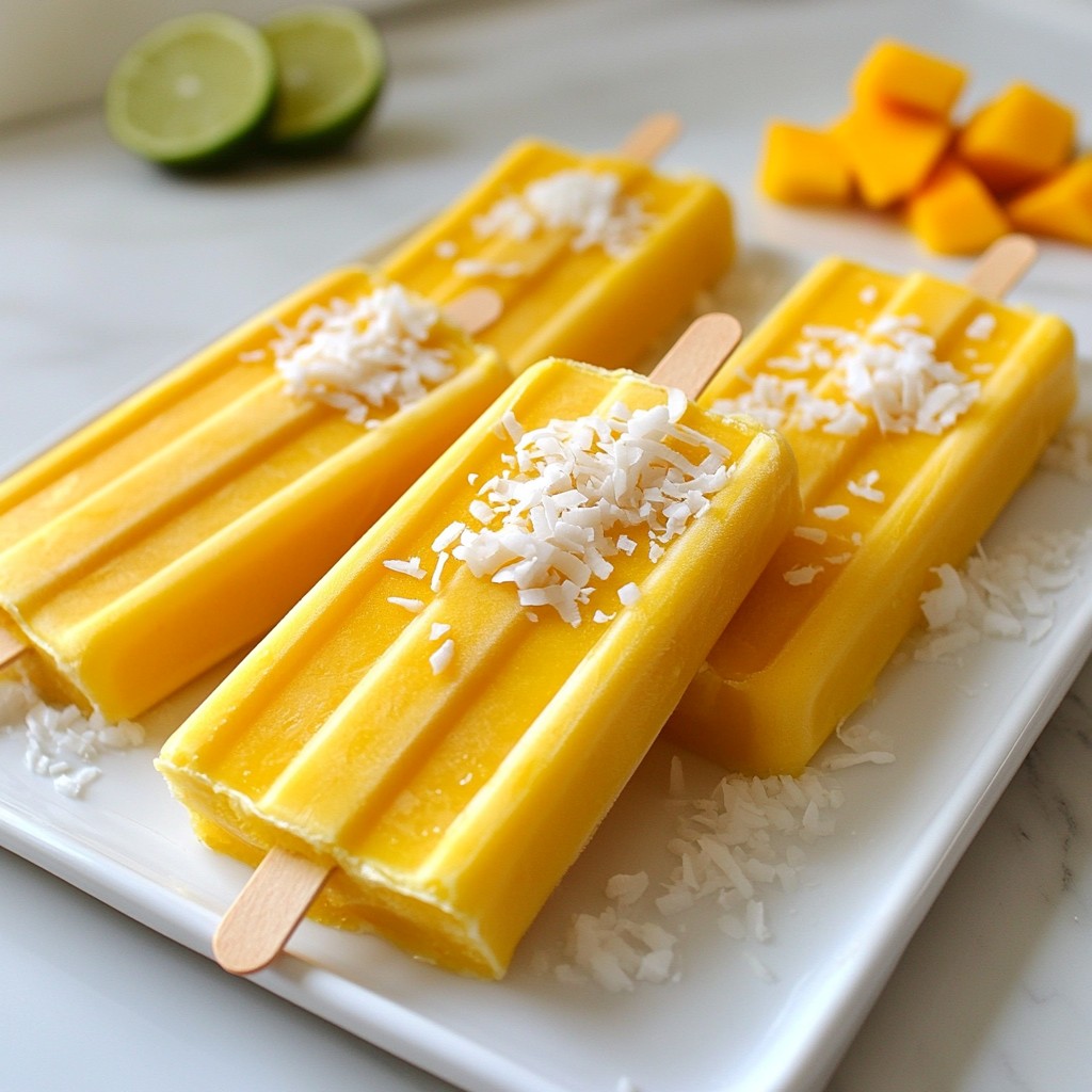 Tropical Coconut Mango Popsicles Refreshing Summer Treat