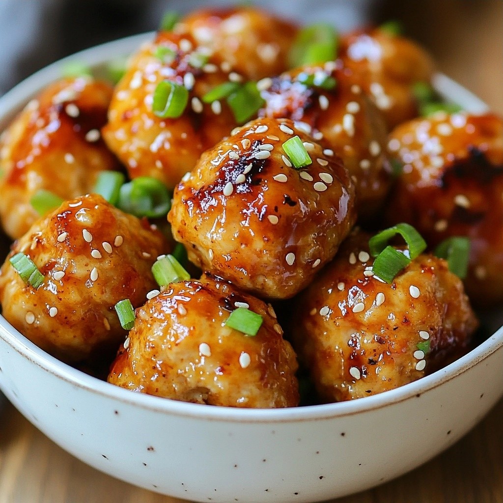 Juicy Air Fryer Honey Garlic Chicken Meatballs Recipe