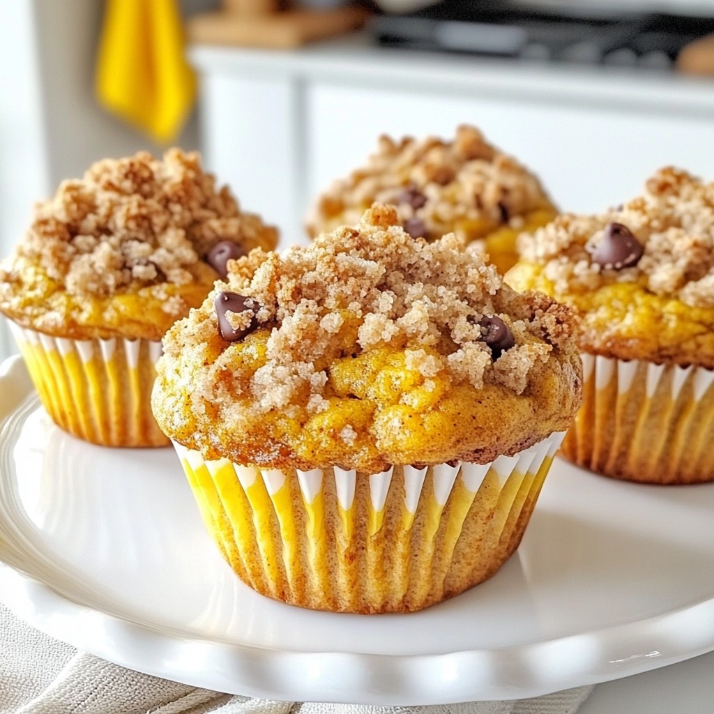 Chocolate Chip Pumpkin Streusel Muffins Delight