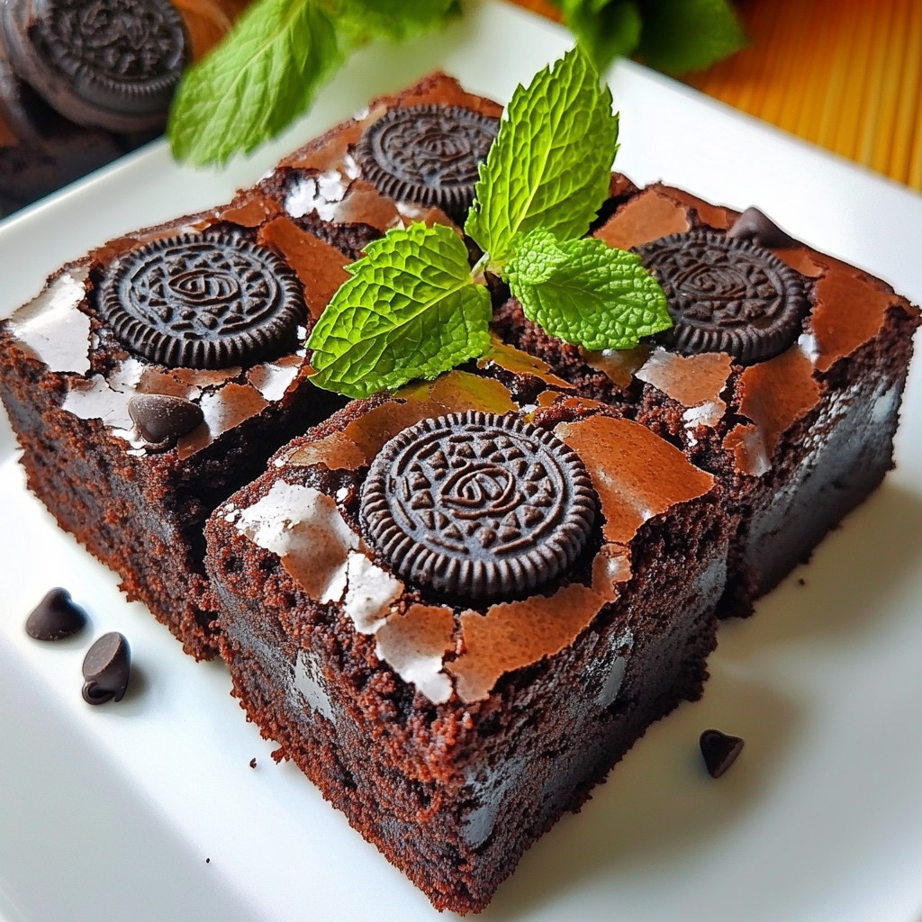 Chocolate Mint Oreo Brownies Tasty and Simple Treat