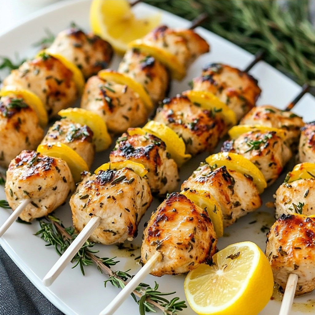 Succulent Air Fryer Lemon Herb Chicken Skewers Recipe
