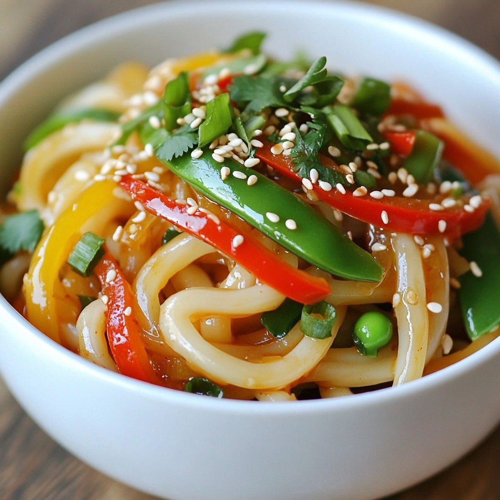 Spicy Garlic Udon Noodles Flavorful and Quick Meal