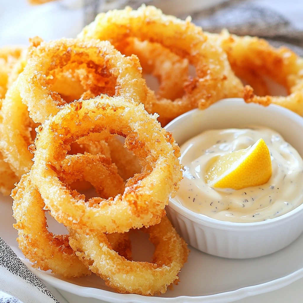 Crispy Air-Fried Onion Rings with Tangy Dipping Sauce
