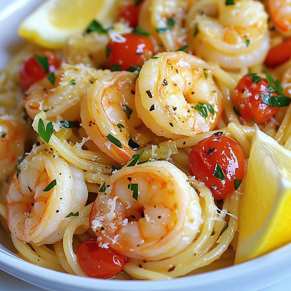Succulent Air Fryer Lemon Garlic Shrimp Pasta Delight