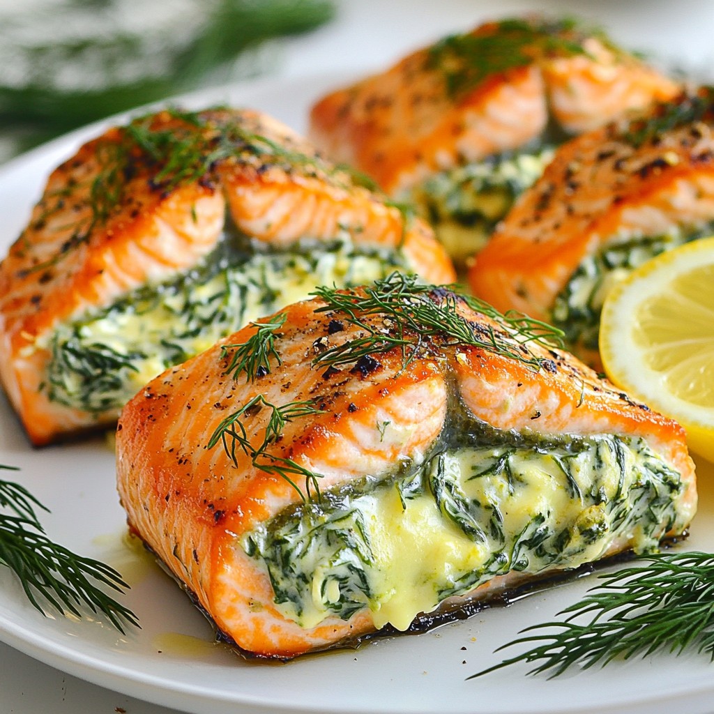Creamy Spinach Stuffed Salmon Savory Dinner Delight