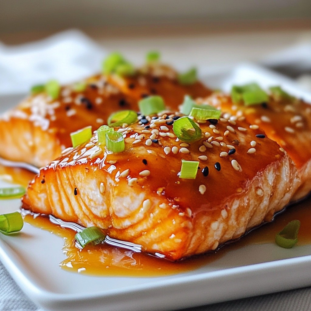 Air Fryer Honey Garlic Glazed Salmon Simple Recipe