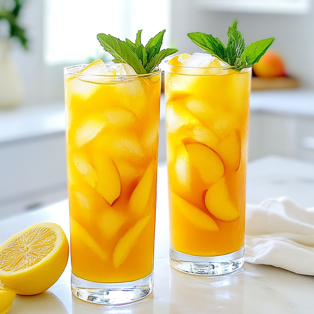 Peach Iced Tea Lemonade Refreshing Summer Drink