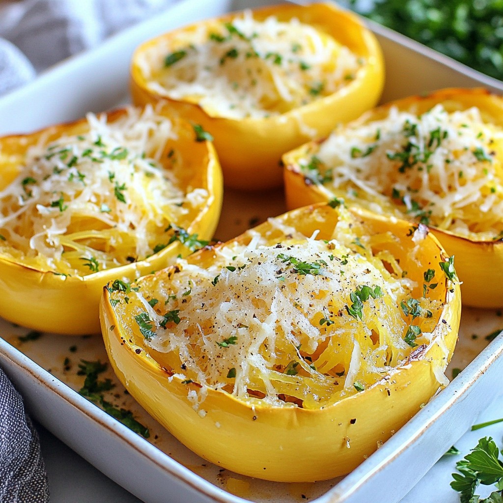 Roasted Garlic Parmesan Spaghetti Squash Delight