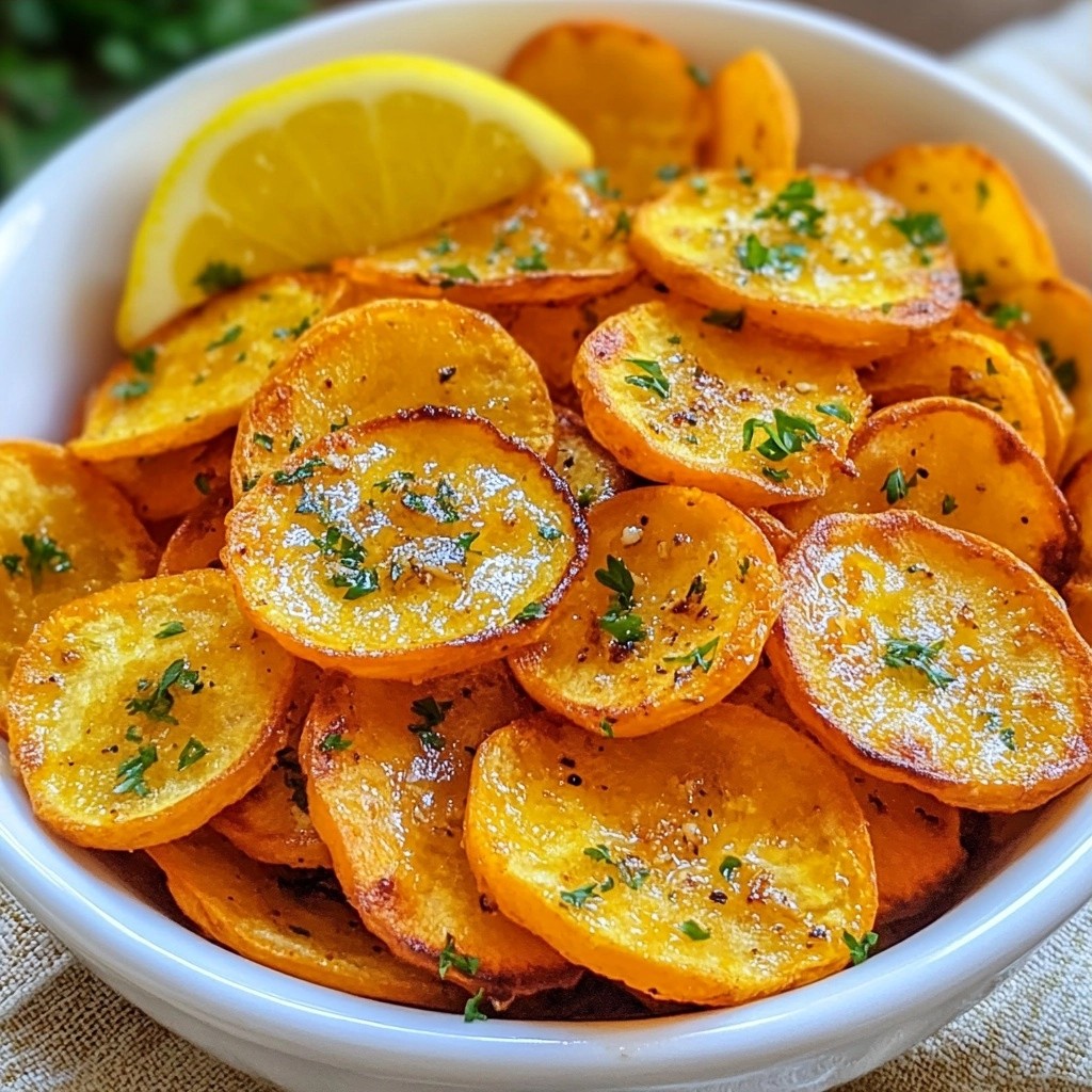 Crispy air-fried Lemon Garlic Carrot Chips Delight