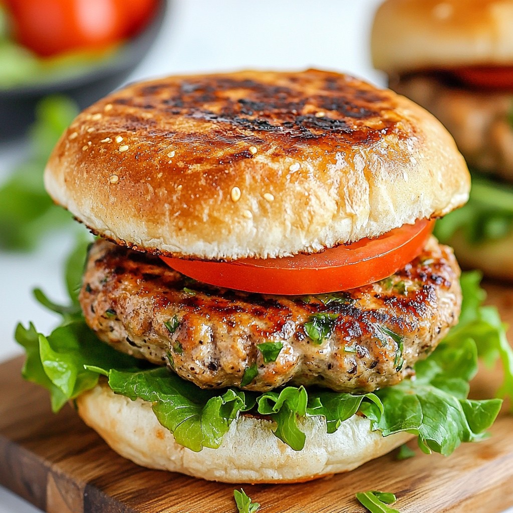 Juicy Air Fryer Herb Garlic Turkey Burgers Recipe