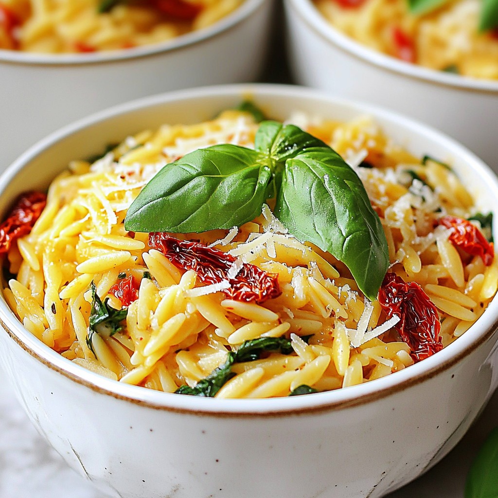 Creamy Sun Dried Tomato Orzo Rich and Flavorful Dish