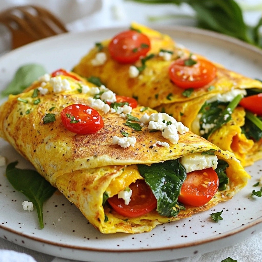 Fluffy air-fried Veggie Omelette Wraps Simple Recipe