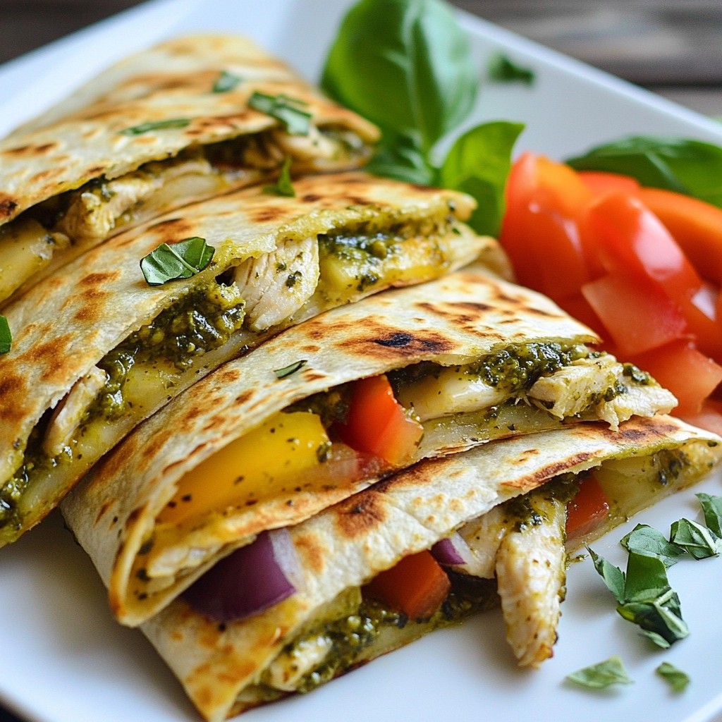 Cheesy Pesto Chicken Quesadillas Quick and Tasty Meal