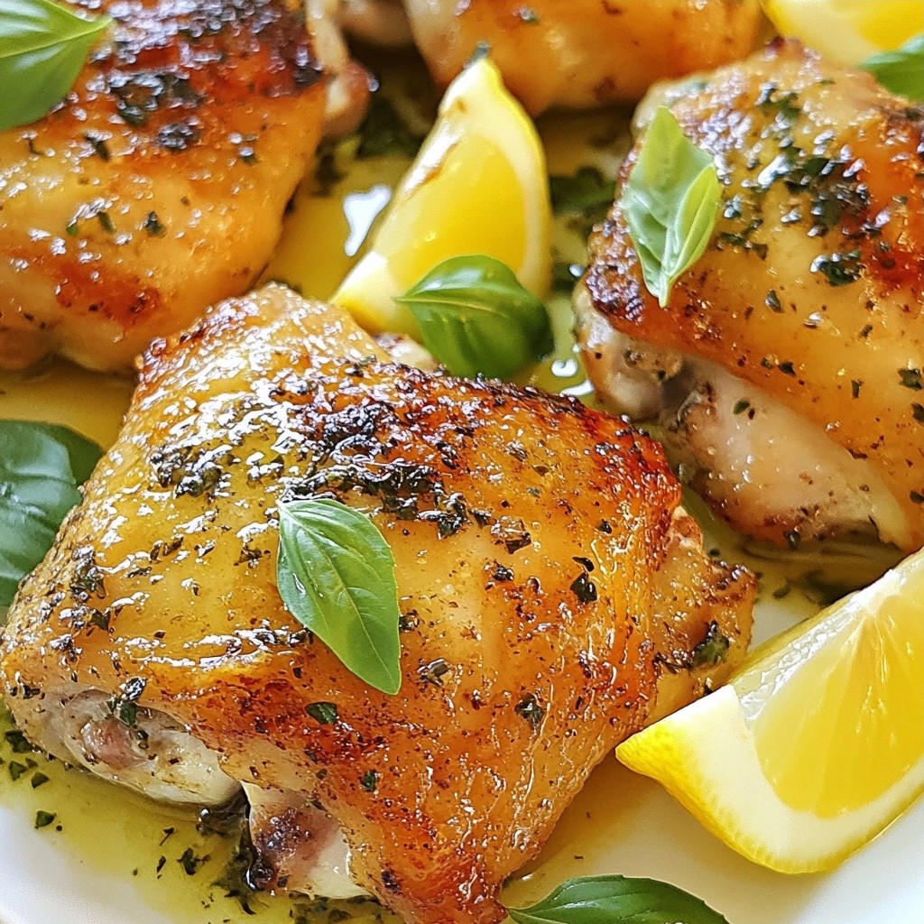 Juicy air fryer Lemon Basil Chicken Thighs Recipe