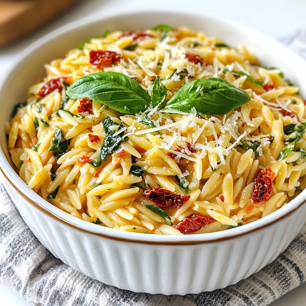 Creamy Sun Dried Tomato Orzo Delightful Dinner Dish