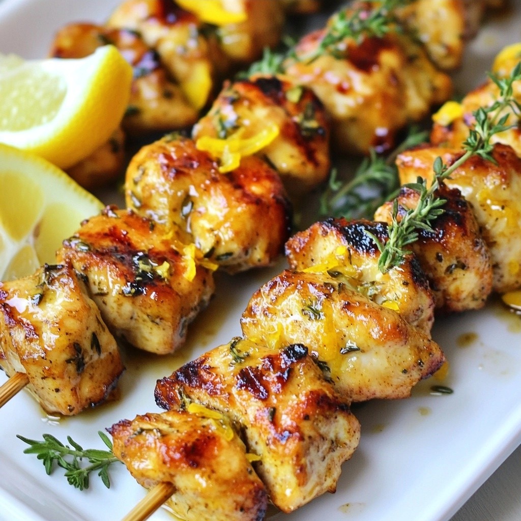 Savory Air Fryer Lemon Thyme Chicken Skewers Recipe