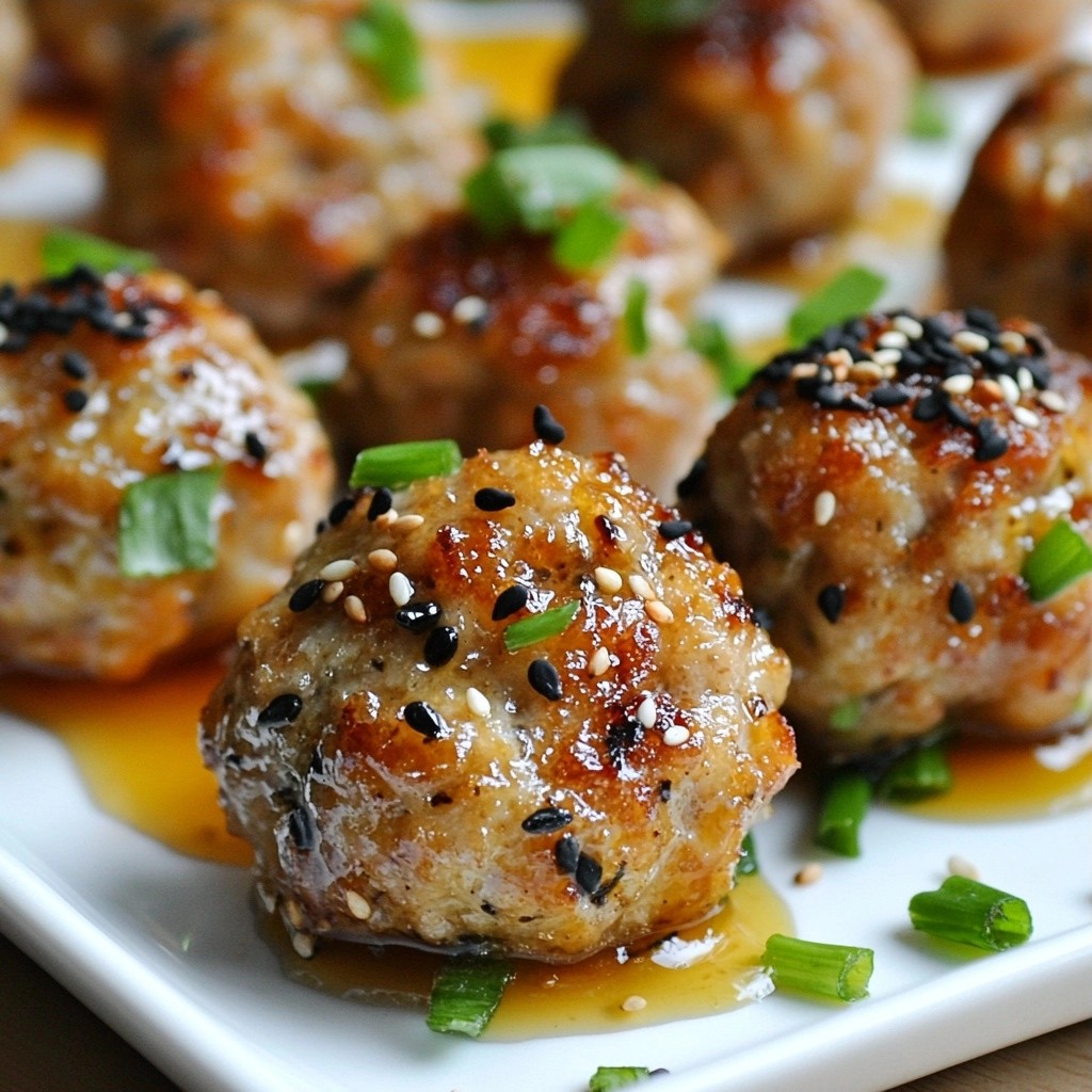 Crunchy Air-Fried Sesame Ginger Meatballs Recipe