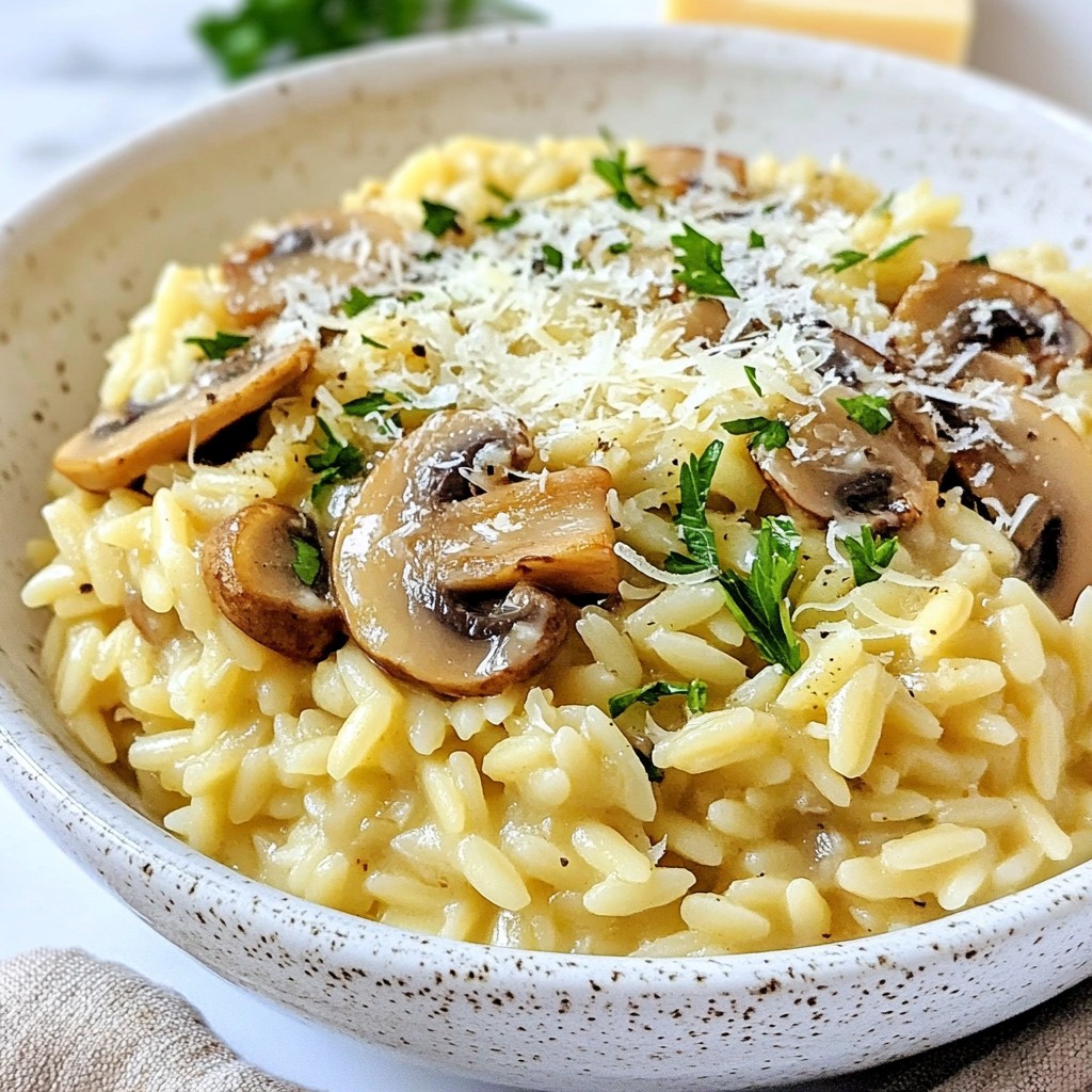 Creamy Mushroom Orzo Risotto Flavorful Comfort Dish