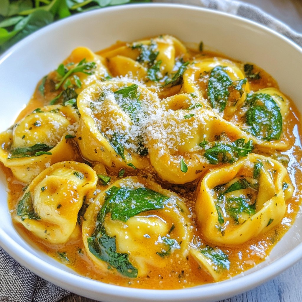 Creamy Tomato Spinach Tortellini Delightful Meal