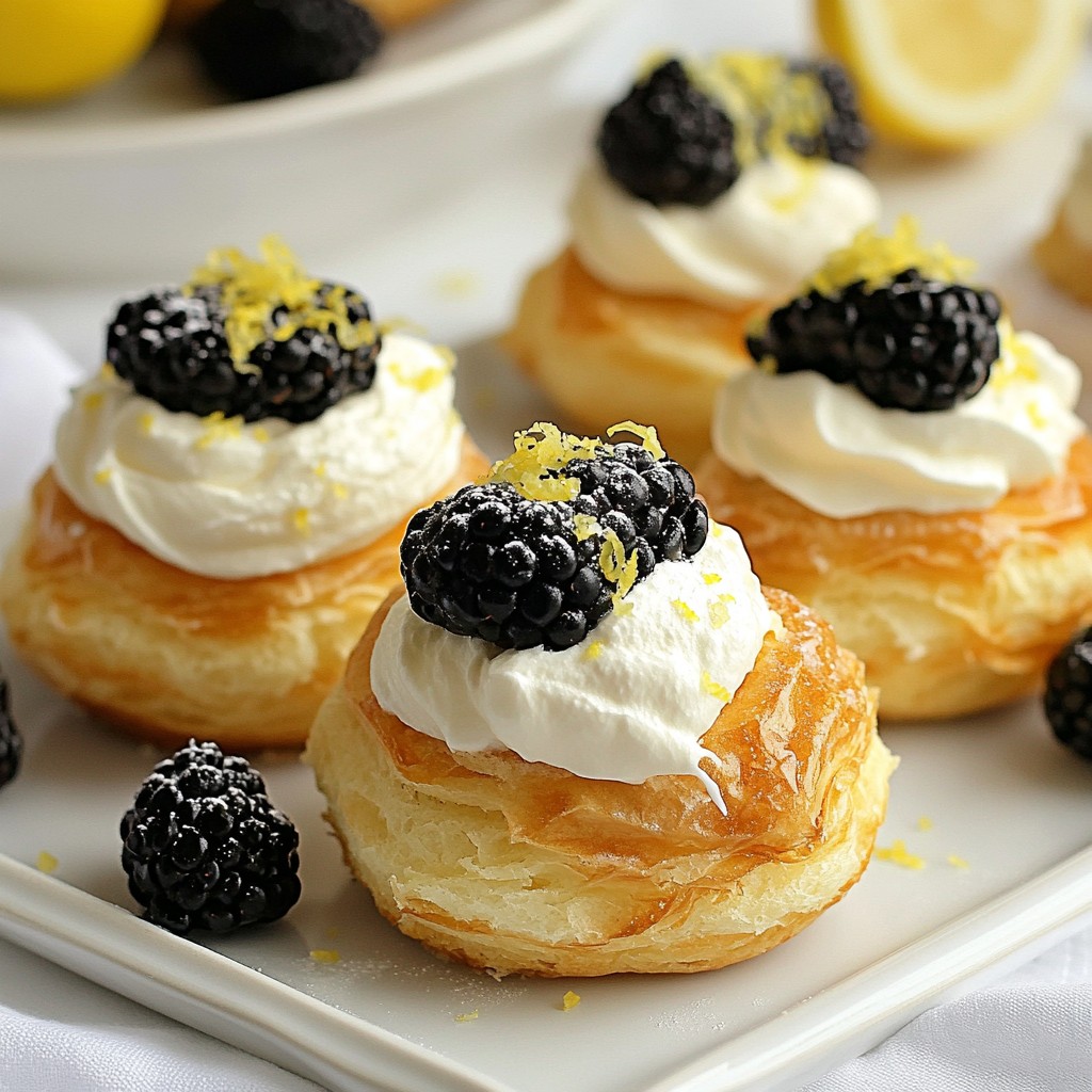 Decadent air-fried Blackberry Cream Puffs Delight