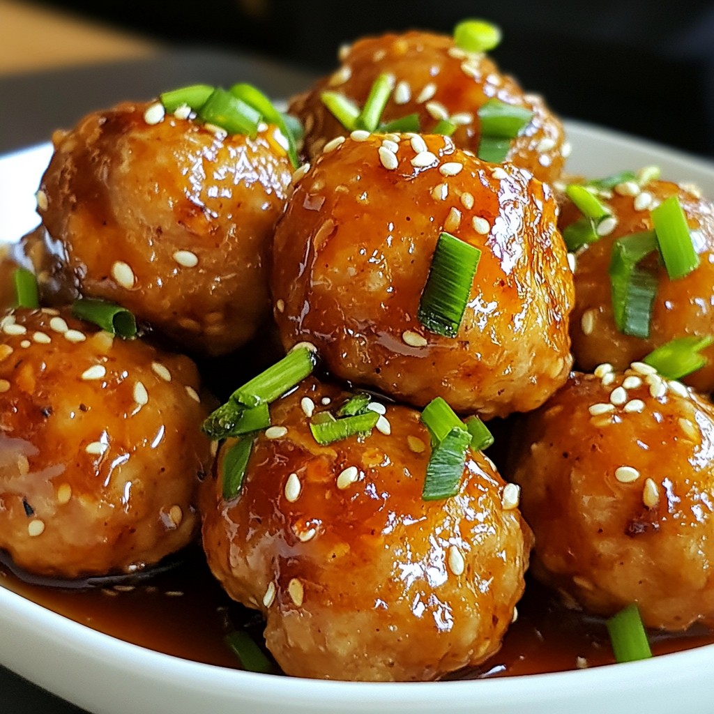 Honey Garlic Glazed Chicken Meatballs Easy Delight