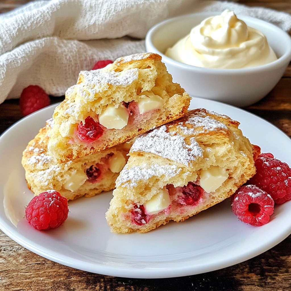 Raspberry White Chocolate Scones Tasty and Simple Recipe