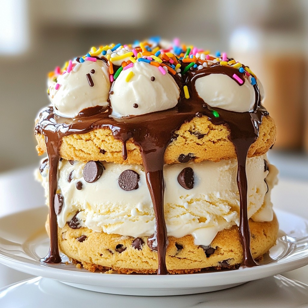 Chocolate Chip Cookie Ice Cream Cake Delight Recipe