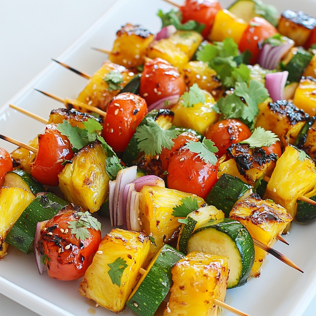 Pineapple Teriyaki Veggie Skewers Easy Summer Delight