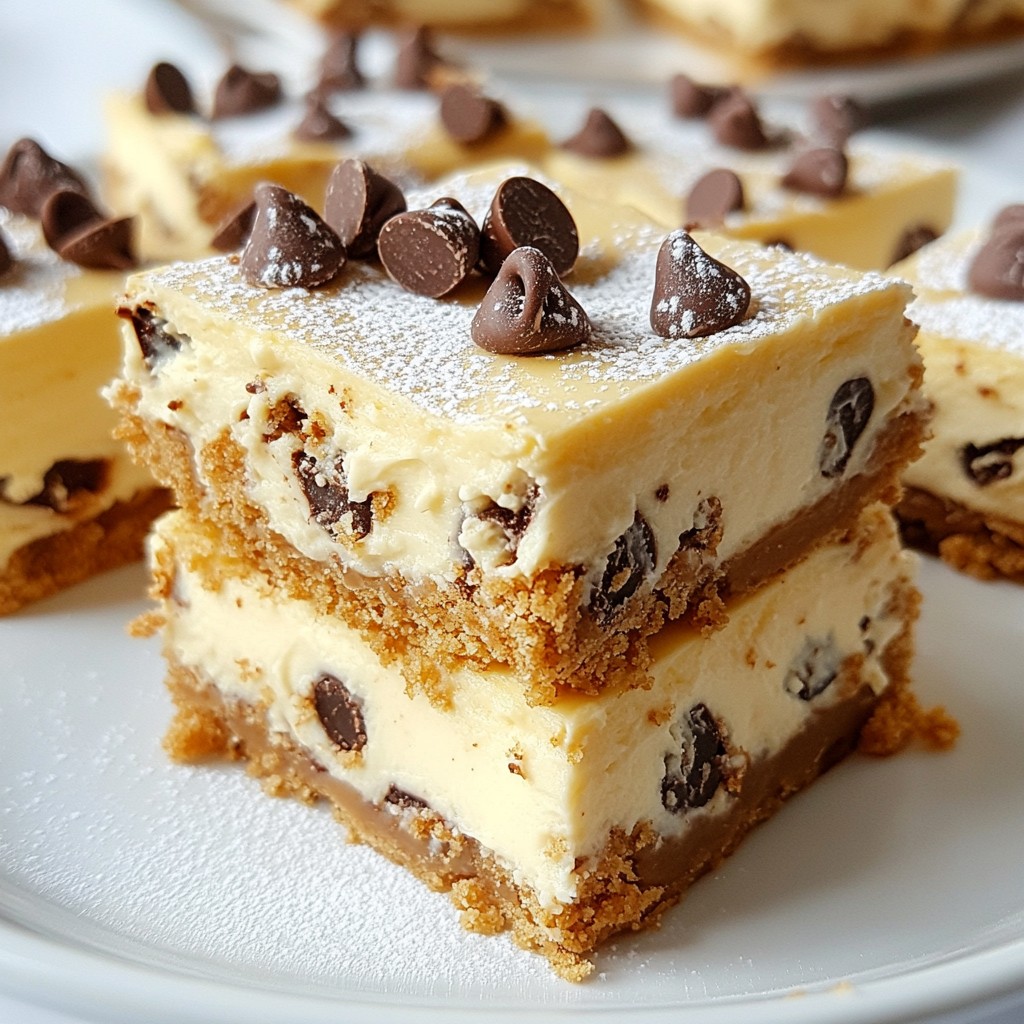 Chocolate Chip Cookie Cheesecake Bars Irresistible Treat
