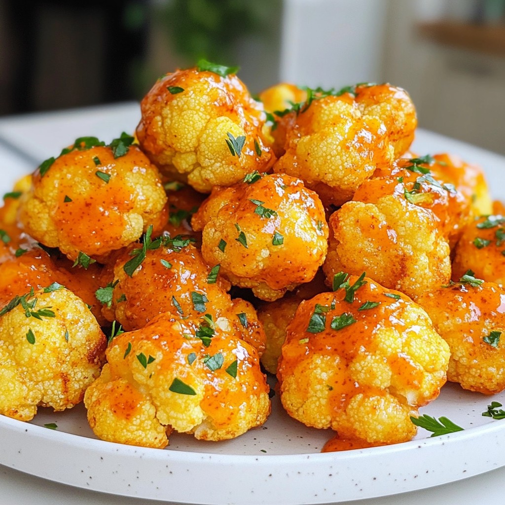 Air-fried Buffalo Cauliflower Bites Tasty Snack Idea