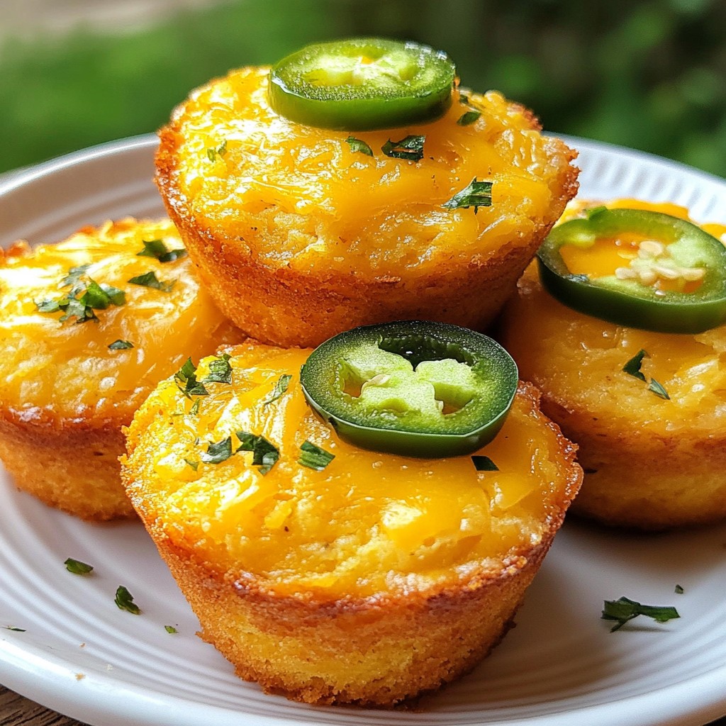 Spicy Air Fryer Jalapeno Cheese Cornbread Muffins