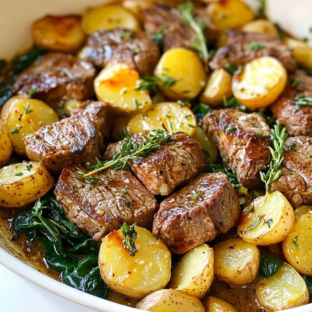 Garlic Butter Steak & Potato Skillet Delicious Recipe