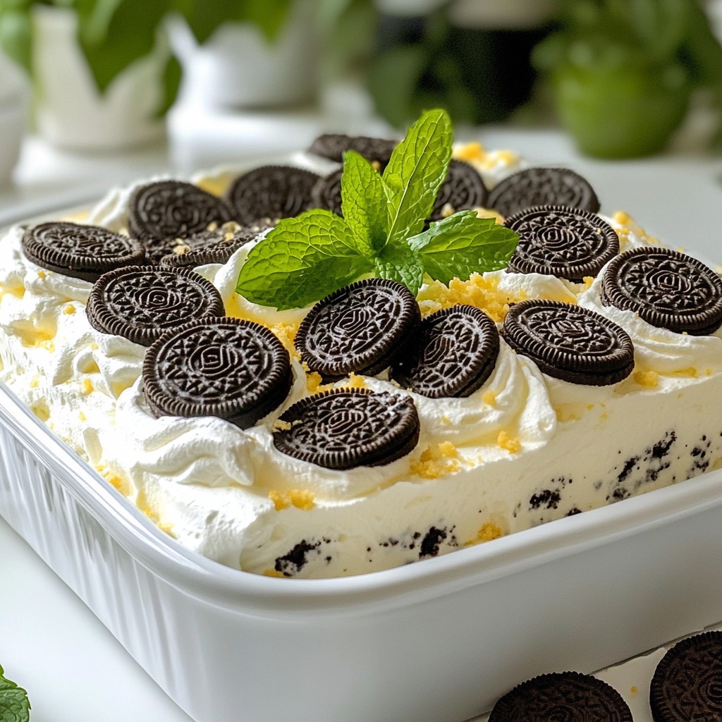 Oreo Cookies and Cream Icebox Cake Delicious Treat