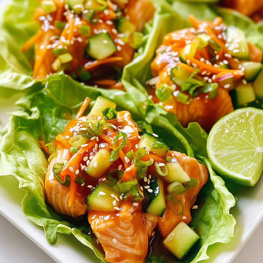 Teriyaki Salmon Lettuce Wraps Flavorful and Fresh Meal