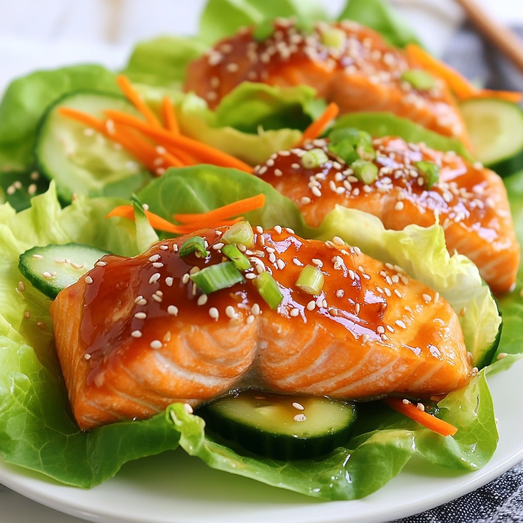 Teriyaki Salmon Lettuce Wraps Easy and Healthy Recipe