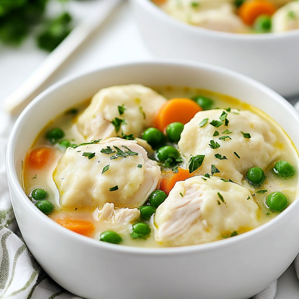 Creamy Chicken and Dumpling Soup Warm Comfort Meal