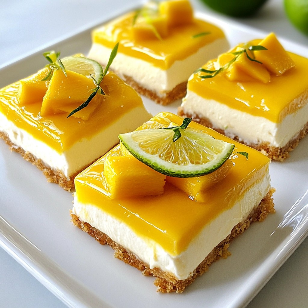 Mango Lime Cheesecake Bars Simple and Tasty Dessert