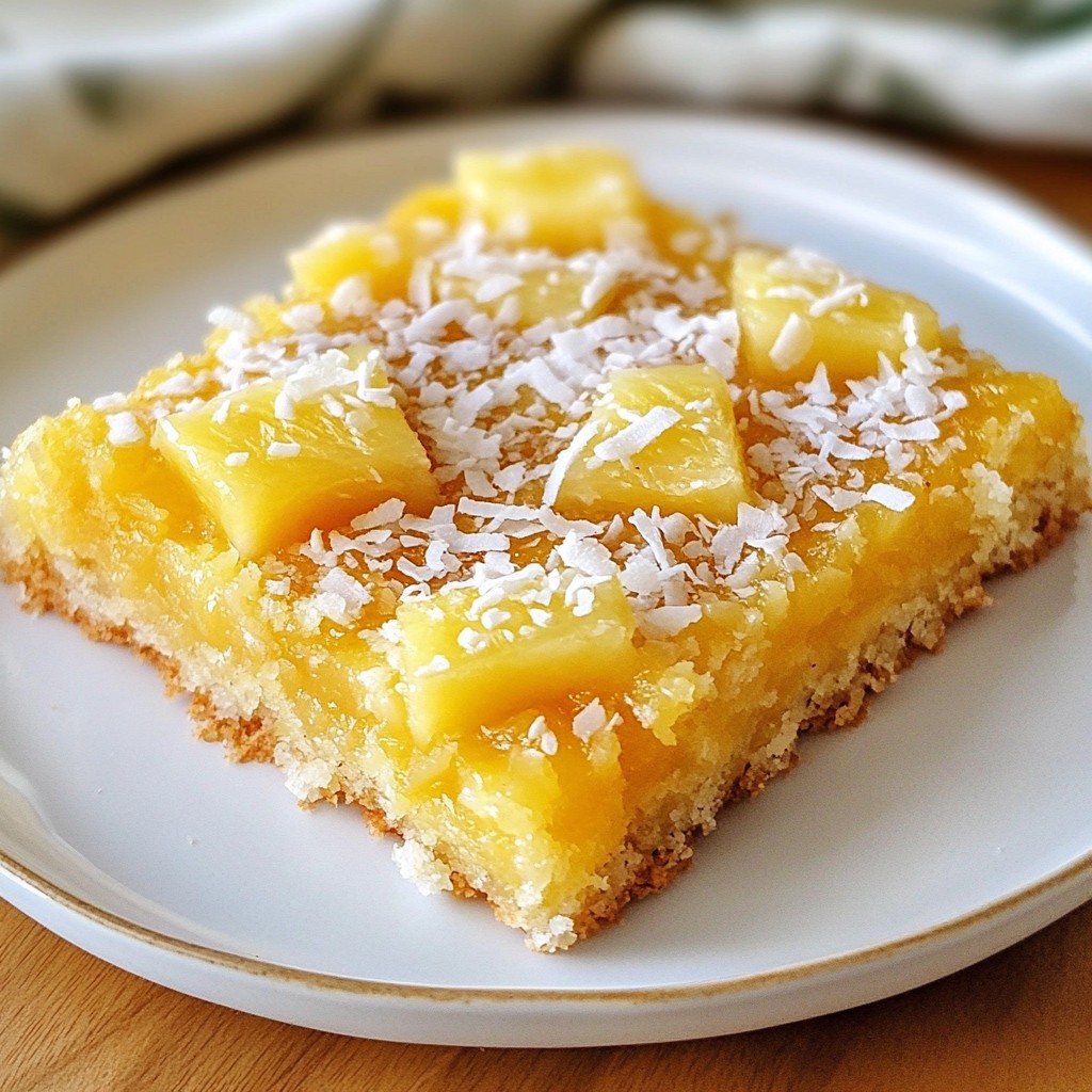 Tropical Pineapple Coconut Bars Delightful Snack Treat