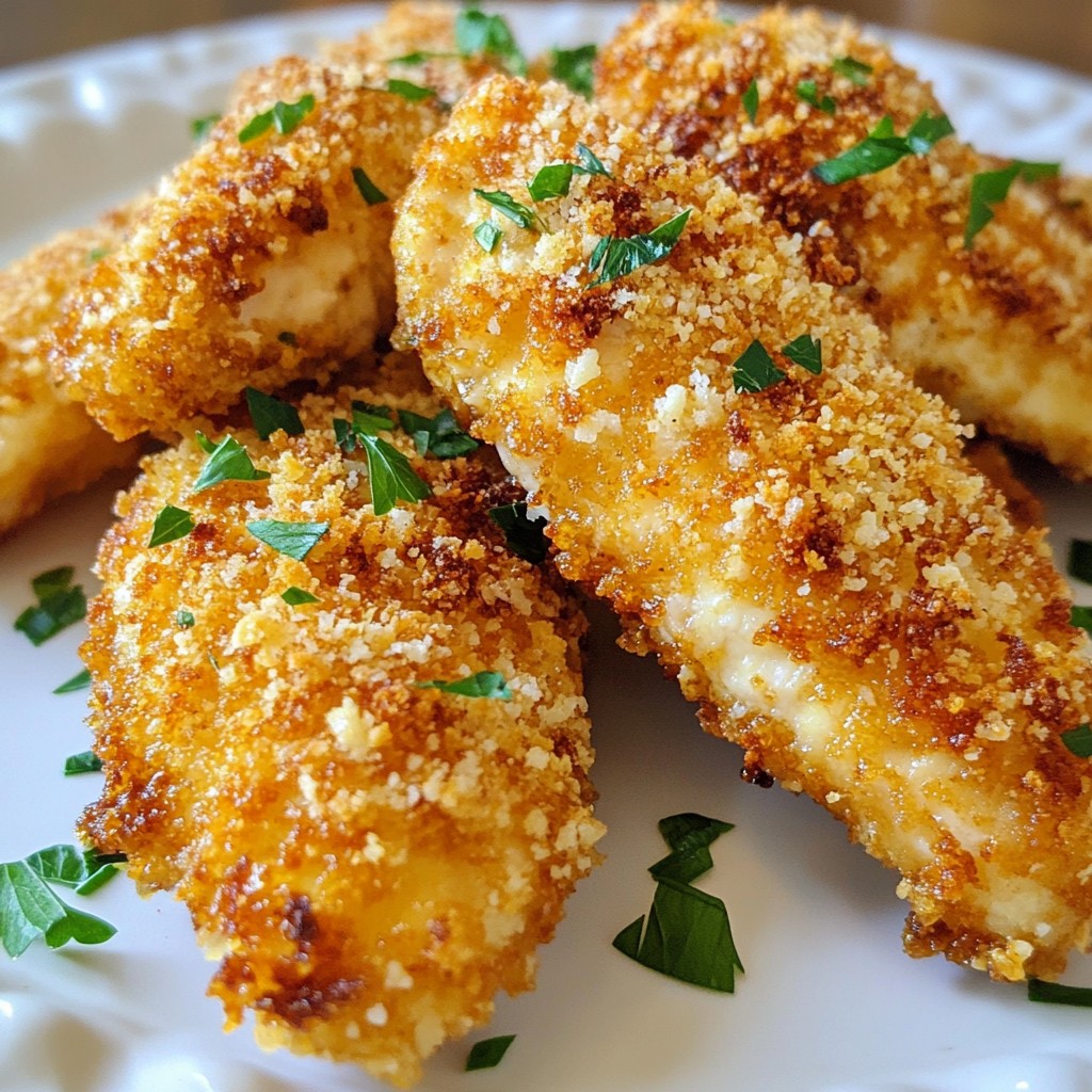 Garlic Parmesan Chicken Tenders Crispy and Flavorful