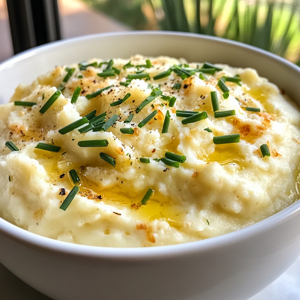 Roasted Garlic Cauliflower Mash Creamy Flavor Boost