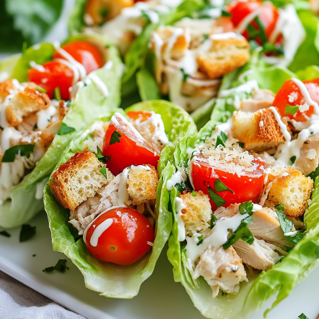 Caesar Chicken Lettuce Wraps Fresh and Flavorful Meal
